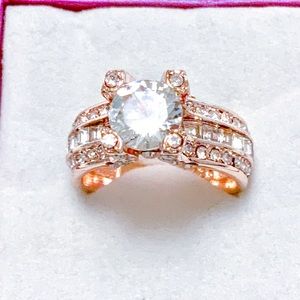 🆕 14k Rose Gold Diamond Wedding or Cocktail Ring Sz 8 NWT